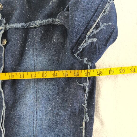 Y2K Younique Jeans Retro Sparkle Denim Maxi Dress Women's Large IndySleaze - Picture 6 of 8